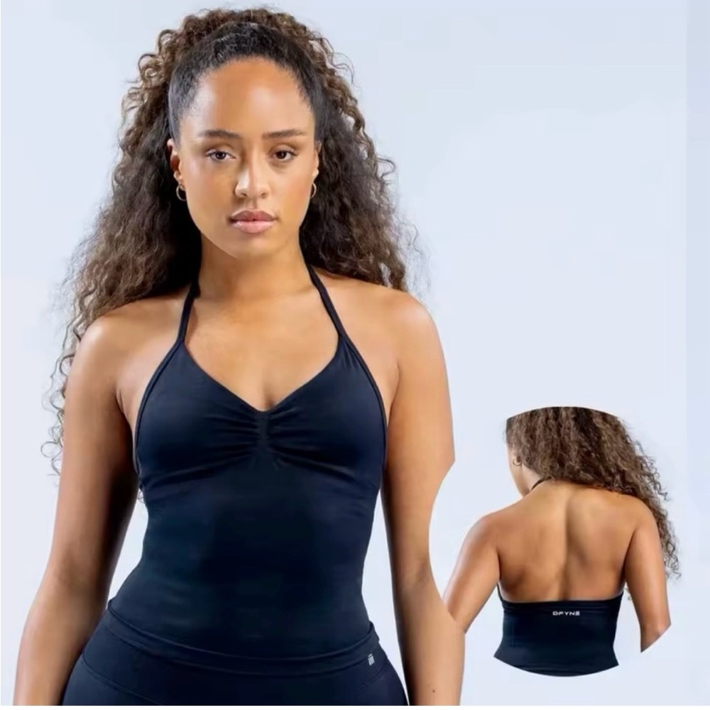 Black Halter Neck Tank Top